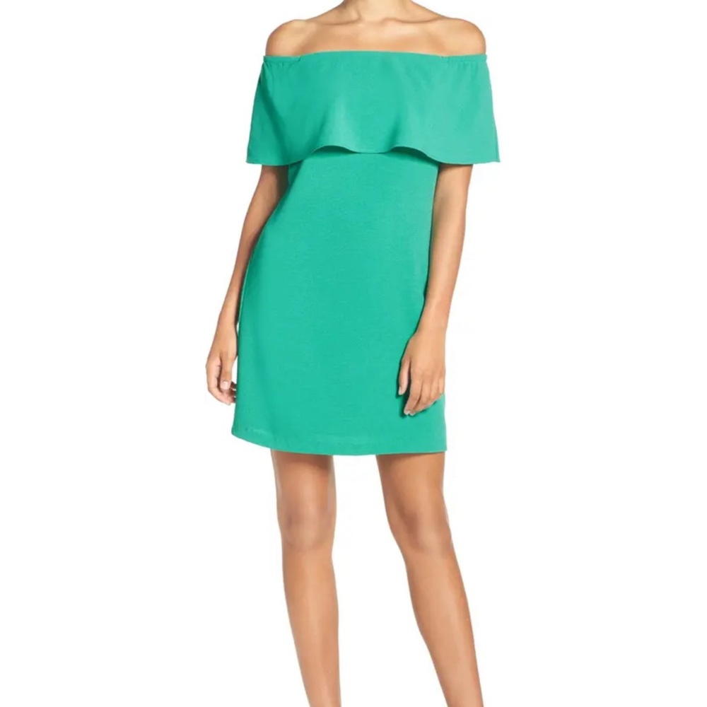 Charles Henry Off the Shoulder Dress in Atlantis